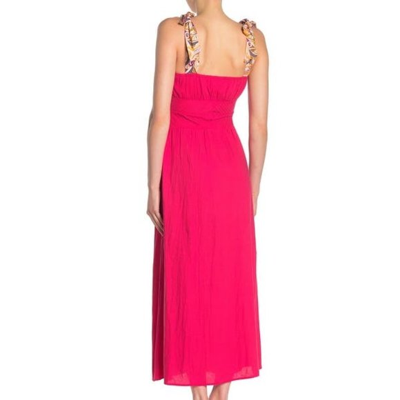Free People Santorini Midi Dress in Hot Hibiscus 8 - Picture 3 of 4